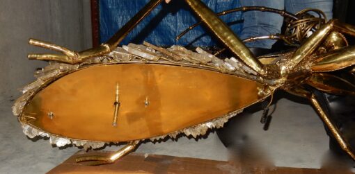 1970' Gilded Bronze and Gypsum Cofee Table Praying Mantis Style Duval Brasseur Enlightening - Image 6