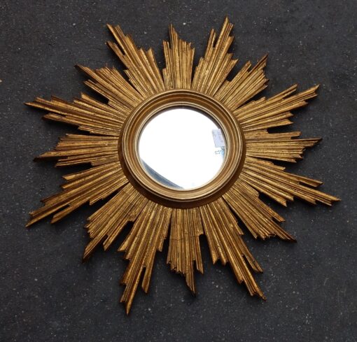 1950' Convex Mirror Gilded Wood 70 cm