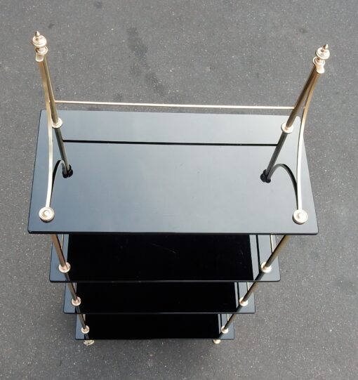 1950/70' Shelf with 4 Levels in Brass and Black Opaline Maison Bagués - Image 4