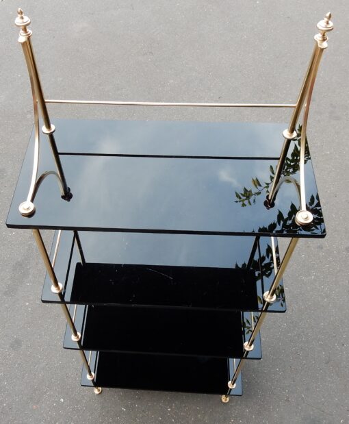 1950/70' Shelf with 4 Levels in Brass and Black Opaline Maison Bagués - Image 3