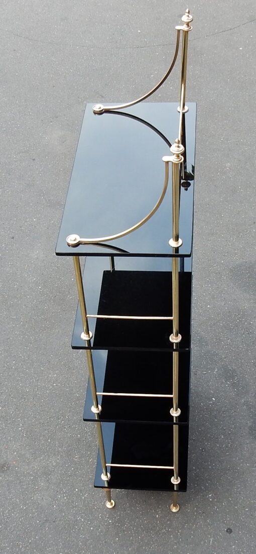 1950/70' Shelf with 4 Levels in Brass and Black Opaline Maison Bagués - Image 6