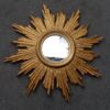 1950' Miroir Soleil Convexe, Bois Doré 70 cm – Image 3