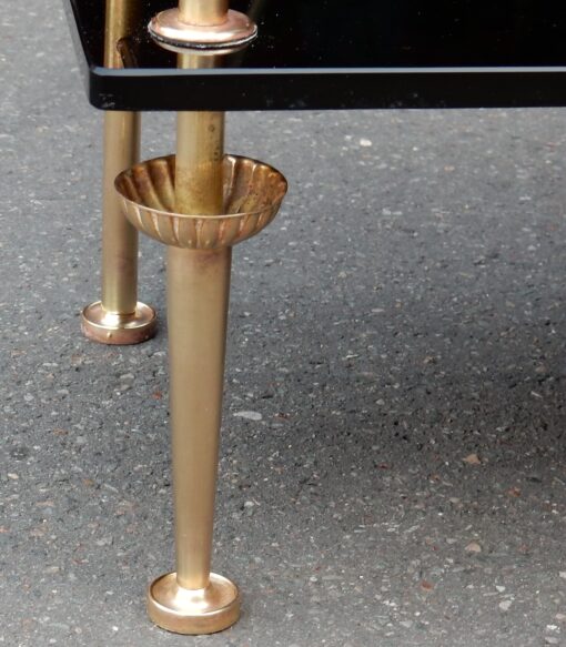1950/70' Shelf with 4 Levels in Brass and Black Opaline Maison Bagués - Image 2