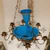1880 "Chandelier in Bindweeds with Blue Opaline - Image 4