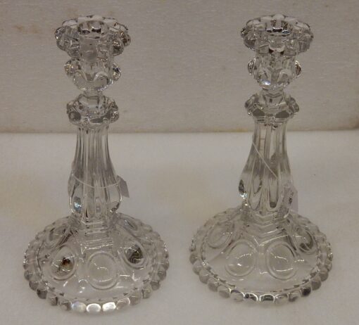 1950' Pair of Candlesticks Baccarat Beaded Bases - Image 6