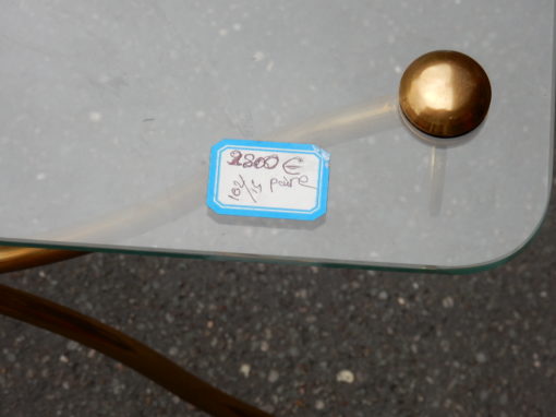 1970' Pair of Brass Tables With Swan Heads With Glass Trays - Image 7