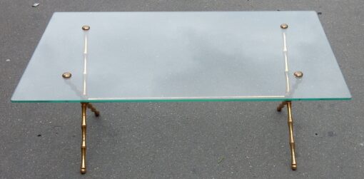 1950/70' Coffee Table in Gilted Bronze Model Bamboo in X Maison Baguès 106 X 67 cm - Image 6