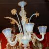 1950'  Chandelier Murano Blue Opalescent Colour With Gold  5 lights - Image 8