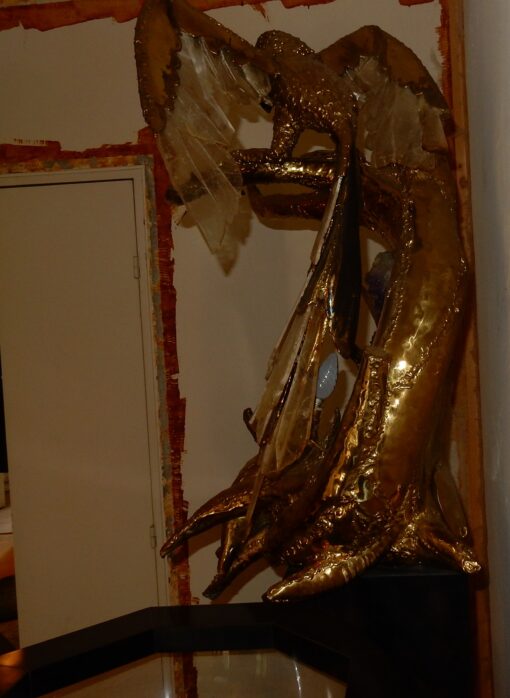 1970' Fountain enlightening of A Parrot With Wings Spread FERNANDEZ or DUVAL BRASSEUR for HONORE - PARIS - Image 5
