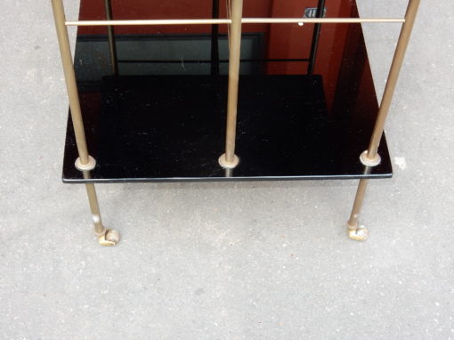 1950/70' Shelf with 3 Levels in Brass and Black Opaline in Steps Maison Bagués - Image 5