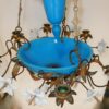 1880 "Chandelier in Bindweeds with Blue Opaline - Image 5