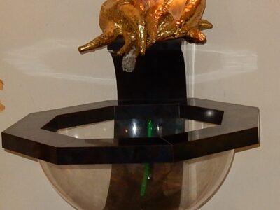 1970' Fountain enlightening of A Parrot With Wings Spread FERNANDEZ or DUVAL BRASSEUR for HONORE - PARIS
