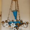 1880 "Chandelier in Bindweeds with Blue Opaline