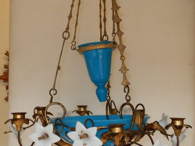 1880 "Chandelier in Bindweeds with Blue Opaline