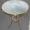 1970/80 Pedestal Table in Gilt Bronze with Top in Glass Maison Charles - Image 3