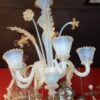 1950'  Chandelier Murano Blue Opalescent Colour With Gold  5 lights - Image 5