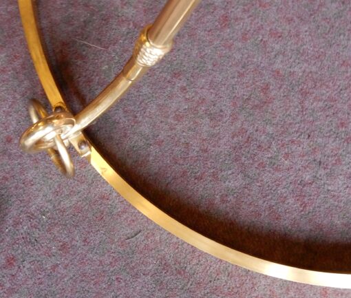 1970/80 Pedestal Table in Gilt Bronze with Top in Glass Maison Charles - Image 5