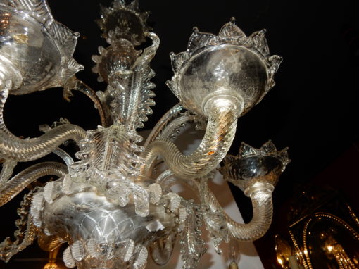 1900/20' Lustre Cristal Murano 6 Branches – Image 2