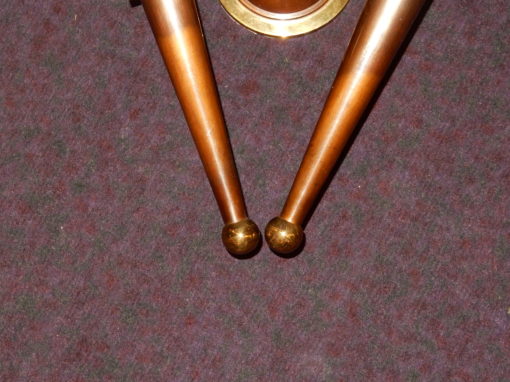 1950' Sconces Pair  Brass and  Bronze in the Style of Arbus or Maison Jansen 2 Bulbs - Image 7