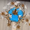 1880 "Chandelier in Bindweeds with Blue Opaline - Image 7