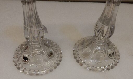 1950' Pair of Candlesticks Baccarat Beaded Bases - Image 2