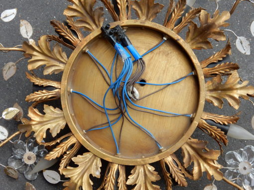 1970' Ceiling Light or Wall Lamp with Flowers and Leaves in the Style of Maison Bagués - Image 5