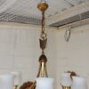 1950' Chandelier Brass and  Bronze With Fléche Style Arbus or Maison Jansen 6 Bulbs - Image 2