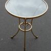 1970/80 Pedestal Table in Gilt Bronze with Top in Glass Maison Charles