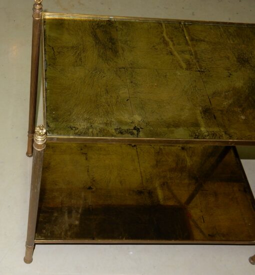 1970' Coffee Table Maison Bagués Brass and Bronze Olympic Flames Round Feet - Image 2