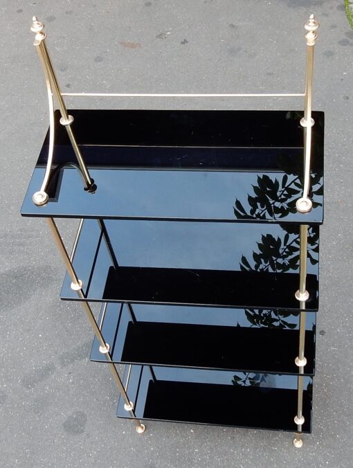 1950/70' Shelf with 4 Levels in Brass and Black Opaline Maison Bagués - Image 7