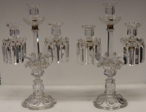 Paire de Chandeliers Baccarat Avec 2 Branches