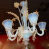1950'  Chandelier Murano Blue Opalescent Colour With Gold  5 lights - Image 2