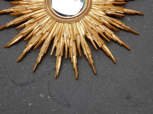 1970' Convex Mirror Gilded Resin 82 cm - Image 2