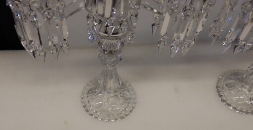 Pair of Baccarat Chandeliers With 2 Arms Pearl Socks - Image 7