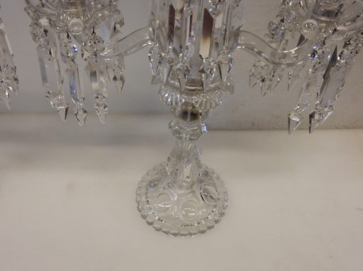 Pair of Baccarat Chandeliers With 2 Arms Pearl Socks - Image 3