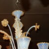 1950'  Chandelier Murano Blue Opalescent Colour With Gold  5 lights - Image 7