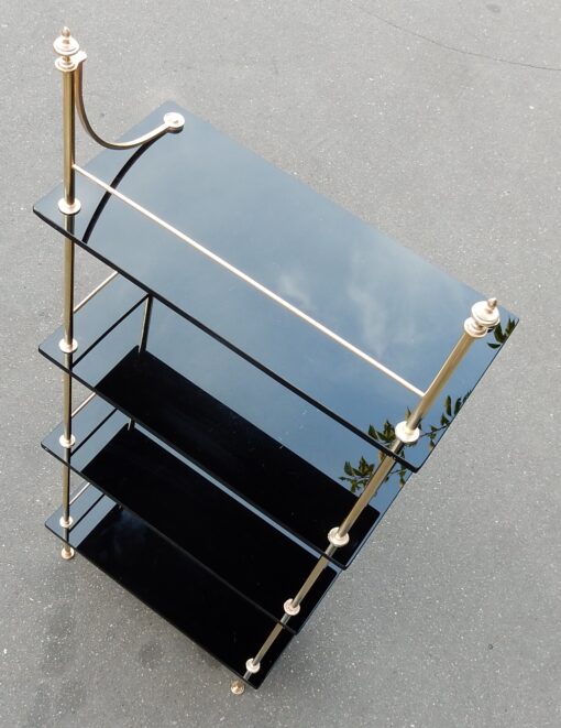 1950/70' Shelf with 4 Levels in Brass and Black Opaline Maison Bagués - Image 5