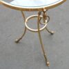 1970/80 Pedestal Table in Gilt Bronze with Top in Glass Maison Charles - Image 8