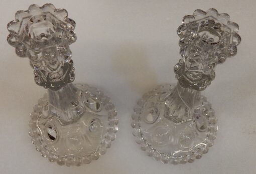 1950' Pair of Candlesticks Baccarat Beaded Bases - Image 5