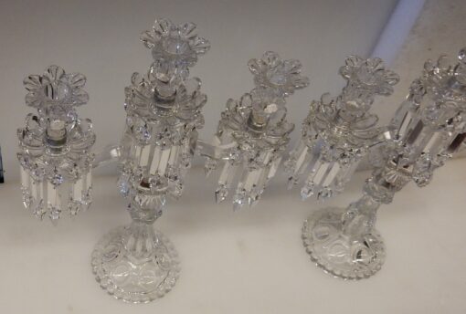 Pair of Baccarat Chandeliers With 2 Arms Pearl Socks - Image 8