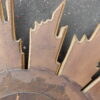1950' Miroir Soleil Convexe, Bois Doré 70 cm – Image 5