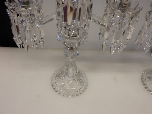 Pair of Baccarat Chandeliers With 2 Arms Pearl Socks - Image 2