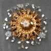 1970' Ceiling Light or Wall Lamp with Flowers and Leaves in the Style of Maison Bagués