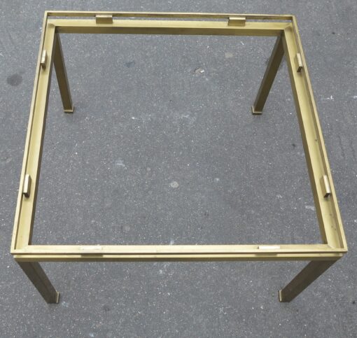 1950/70 Square Coffee table Guy Lefevre in bronze and polish brass