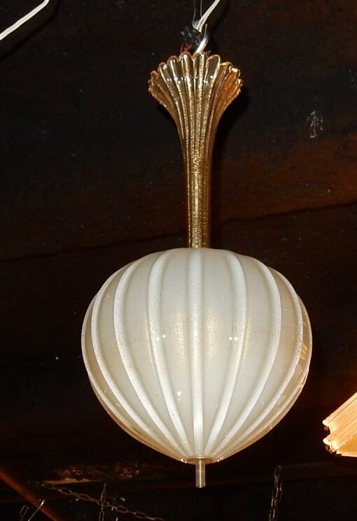 1950/70 Chandelier Murano Crystal and Gold Inclusion, Pineapple Form by  Barovier & Toso - Image 6