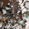 1900' Lustre Boule de Gui en Bronze Art Nouveau a 4 Lampes Diamètre 45 cm – Image 8