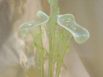1880/1900  Glass Cup Opalescent With 4 Cornets N3