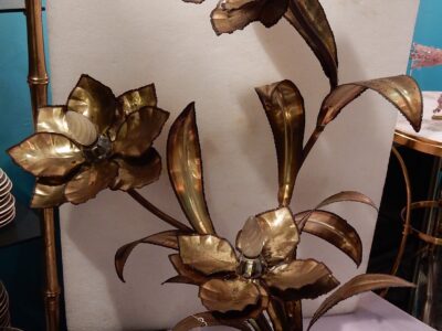 1970 "Plant Enlightening in Brass  Maison Jansen 3 Heads