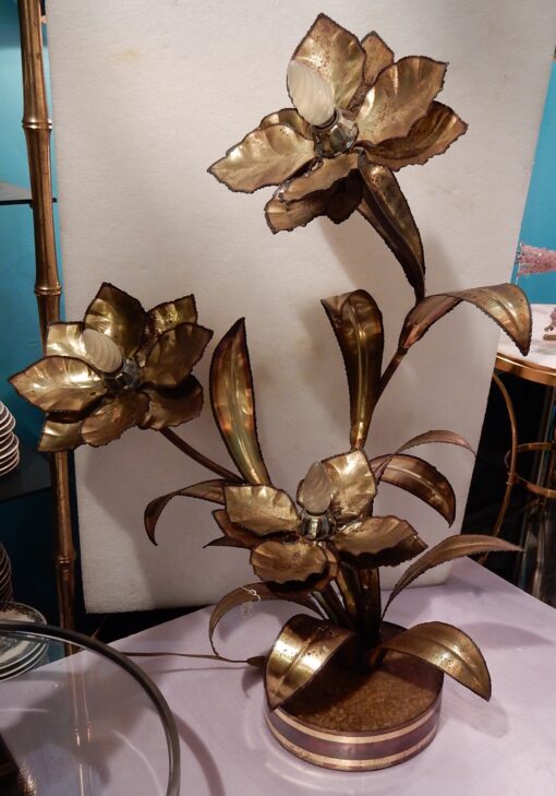 1970 "Plant Enlightening in Brass  Maison Jansen 3 Heads