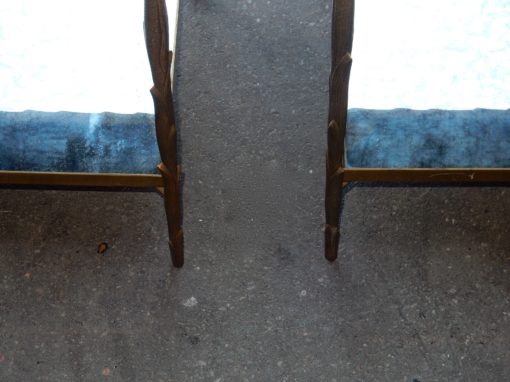 1950/70' Paire de Bouts de Canapés  en Bronze Doré Décor Palmier Maison Charles 58 X 37 cm – Image 7